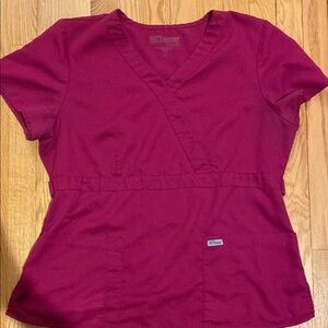 Grey's Anatomy Pink Fitted Wrap Blouse